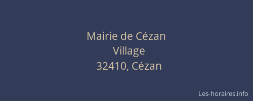 Mairie de C&eacute;zan