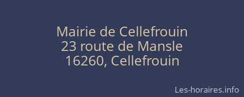 Mairie de Cellefrouin