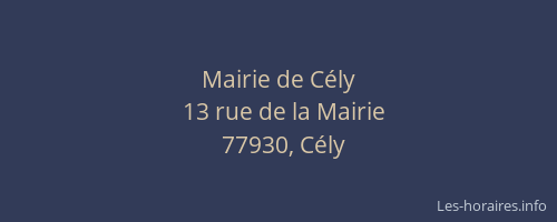 Mairie de Cély