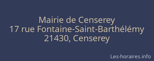 Mairie de Censerey