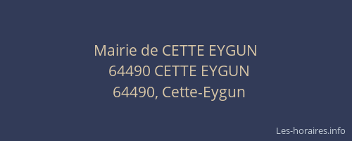 Mairie de CETTE EYGUN
