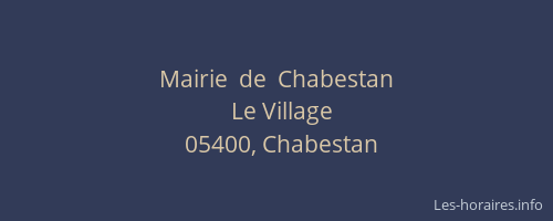 Mairie  de  Chabestan