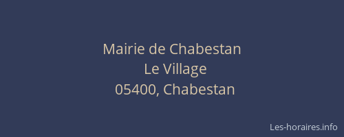 Mairie de Chabestan
