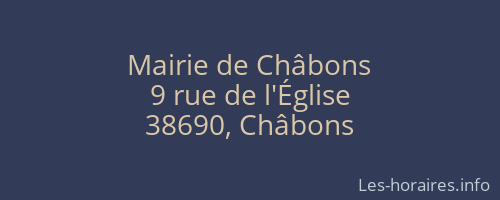 Mairie de Châbons