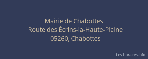 Mairie de Chabottes