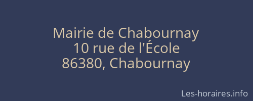 Mairie de Chabournay