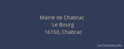 Mairie de Chabrac