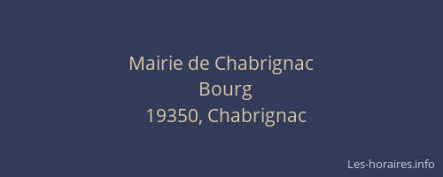 Mairie de Chabrignac