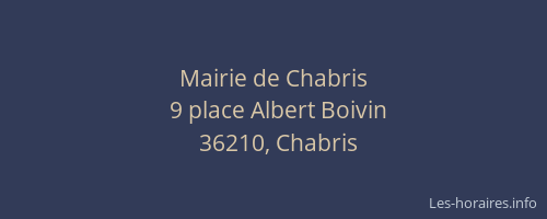 Mairie de Chabris