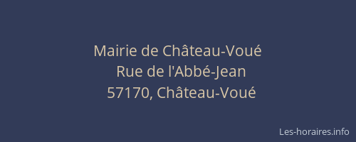 Mairie de Ch&acirc;teau-Vou&eacute;