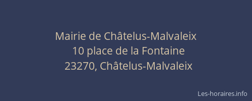 Mairie de Châtelus-Malvaleix