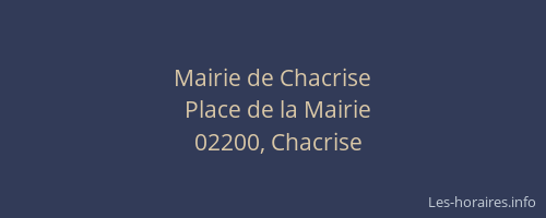 Mairie de Chacrise