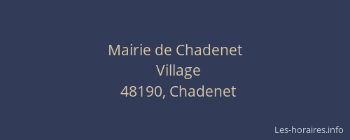 Mairie de Chadenet