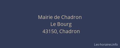 Mairie de Chadron
