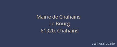 Mairie de Chahains