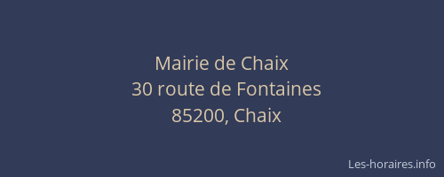 Mairie de Chaix