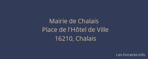 Mairie de Chalais