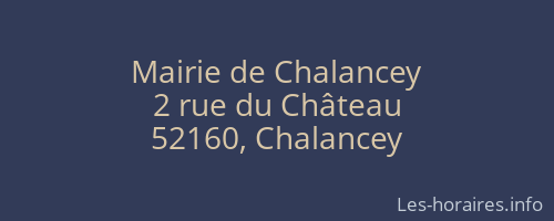 Mairie de Chalancey