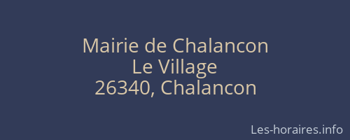 Mairie de Chalancon
