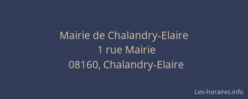 Mairie de Chalandry-Elaire