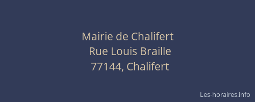 Mairie de Chalifert