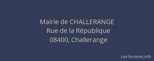 Mairie de CHALLERANGE