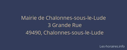 Mairie de Chalonnes-sous-le-Lude