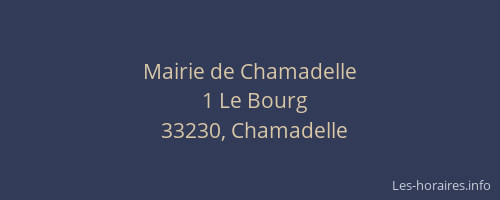 Mairie de Chamadelle
