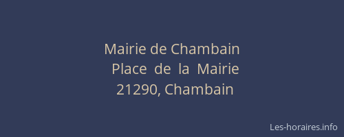 Mairie de Chambain