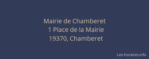Mairie de Chamberet