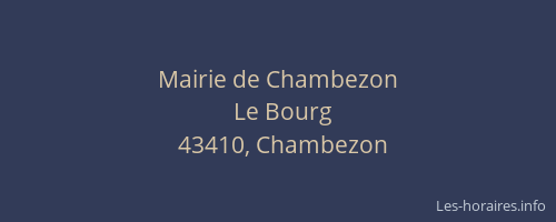 Mairie de Chambezon
