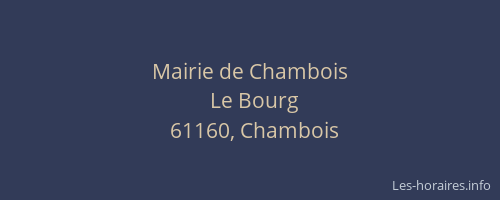 Mairie de Chambois