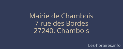 Mairie de Chambois