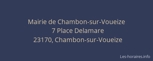 Mairie de Chambon-sur-Voueize