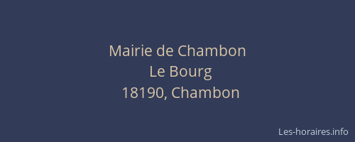 Mairie de Chambon