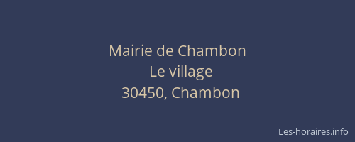 Mairie de Chambon