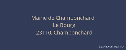 Mairie de Chambonchard
