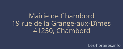 Mairie de Chambord