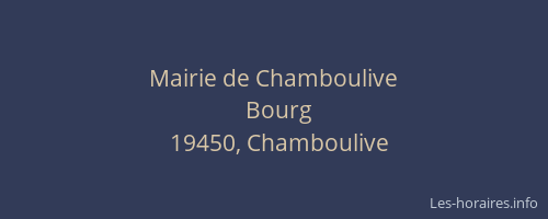 Mairie de Chamboulive