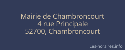 Mairie de Chambroncourt