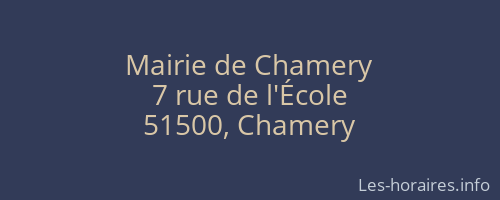 Mairie de Chamery