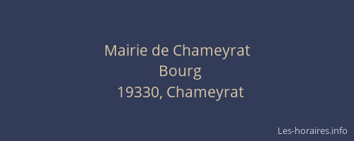 Mairie de Chameyrat
