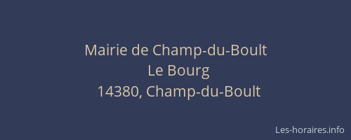Mairie de Champ-du-Boult