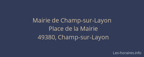 Mairie de Champ-sur-Layon