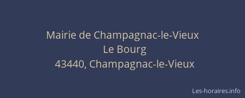 Mairie de Champagnac-le-Vieux