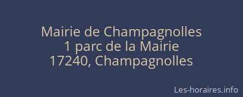 Mairie de Champagnolles