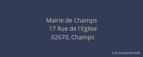 Mairie de Champs