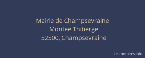 Mairie de Champsevraine