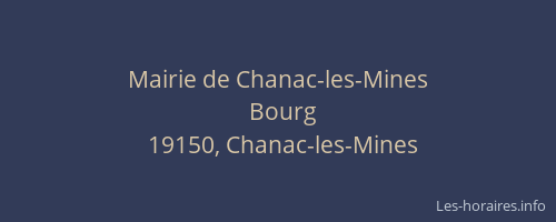 Mairie de Chanac-les-Mines