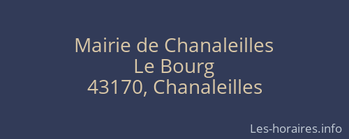Mairie de Chanaleilles